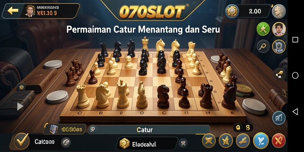Antarmuka game Catur 070SLOT yang menarik dan interaktif.
