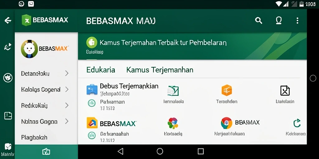 Tampilan antarmuka pengguna BEBASMAX yang bersih dan fungsional.
