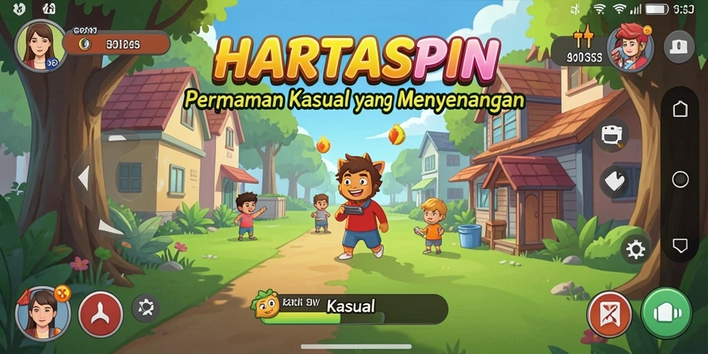 Screenshot HARTASPIN menampilkan antarmuka permainan yang ramah dan mengundang.