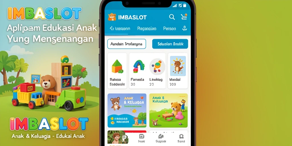 Tampilan antarmuka utama IMBASLOT yang interaktif dan menarik untuk anak.