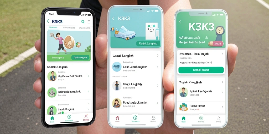 Antarmuka K3K3 menampilkan data langkah dengan jelas dan informatif.