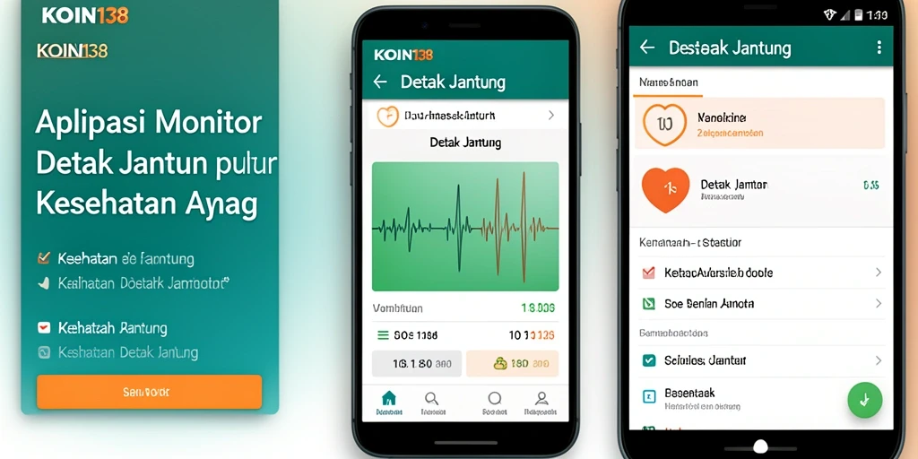 Tampilan antarmuka KOIN138 menunjukkan fungsi monitoring detak jantung.