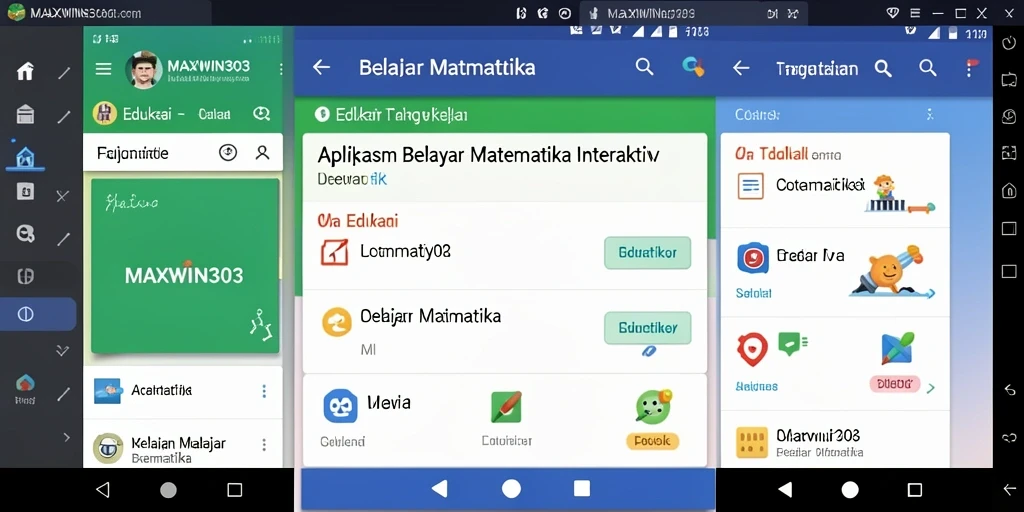 Antarmuka aplikasi MAXWIN303 untuk Belajar Matematika yang interaktif dan menarik.